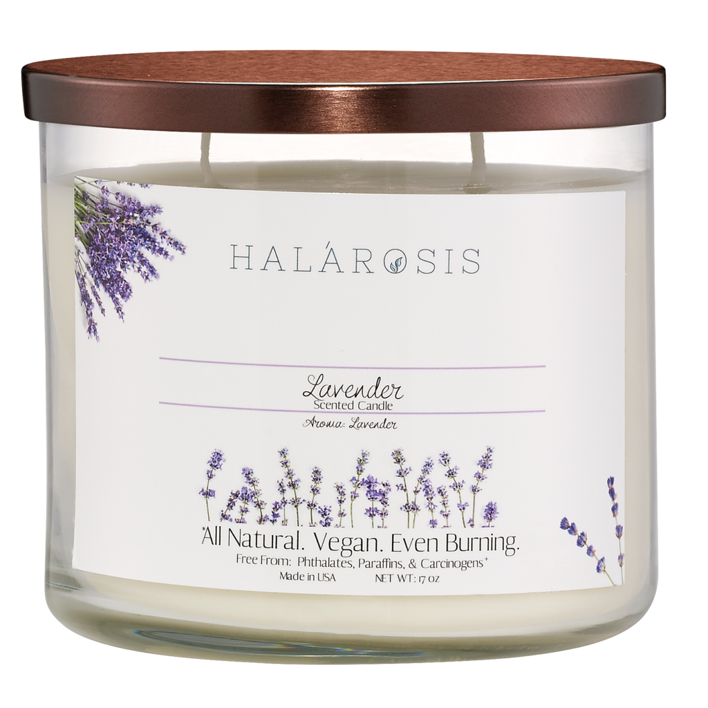 Lavender Aromatherapy NonToxic Soy Candle 17 oz Halárosis